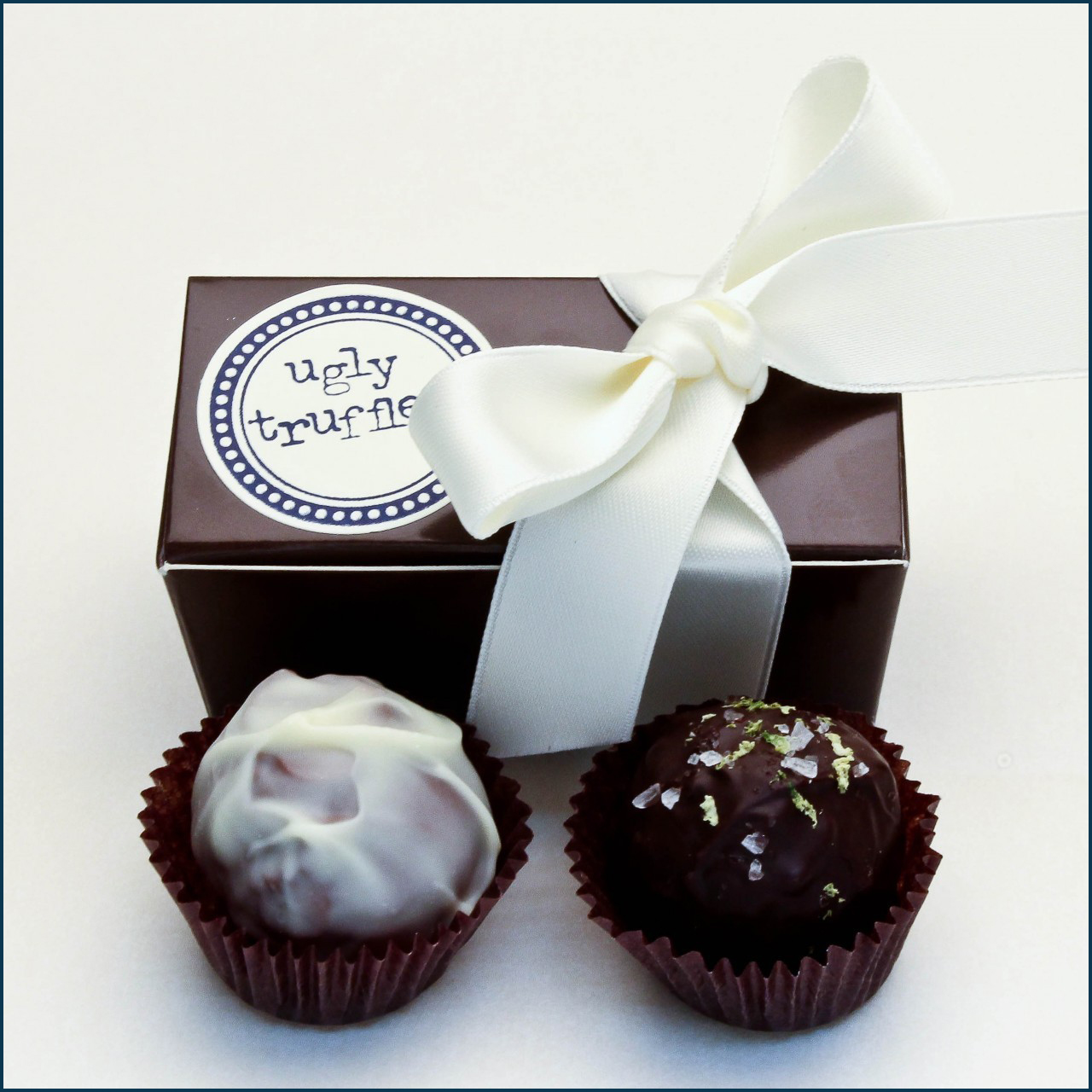 2 piece chocolate truffle favor box